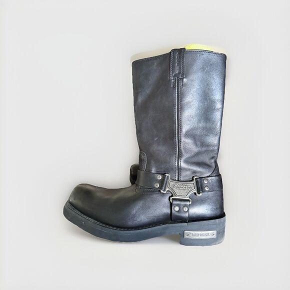 Harley Davidson Mega Harness Leather Motorcycle Riding Biker Boots Mens 13 Black - Picture 4 of 9